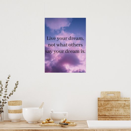 Paarse sky coulds v2 poster (Keuken)