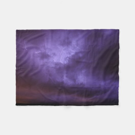 Paarse Sky Lightning Fleece Blanket Deken (Voorkant (Horizontaal))