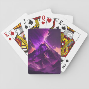 Paarse Sky Night Mountain Pokerkaarten
