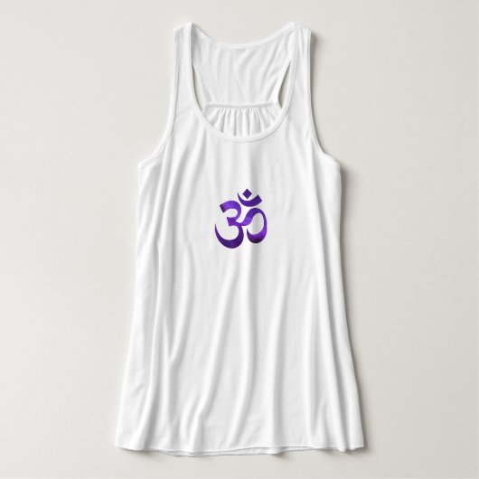 Paarse Sky Om Bella+Canvas Flowy Yoga Tanktop (Design voorkant)