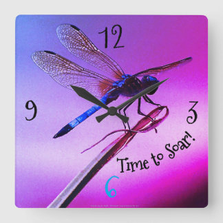 *'Paarse Skye Dragonfly' ontwerp Vierkante Klok