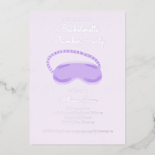 Paarse Slaapmasker Bachelorette Slaapfeest Folie Uitnodiging