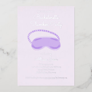 Paarse Slaapmasker Bachelorette Slaapfeest Folie Uitnodiging