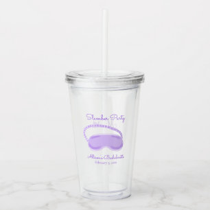 Paarse Slaapmasker Bachelorette Slaapfeestje Acryl Drinkbeker