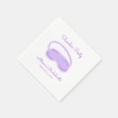 Paarse Slaapmasker vrijgezellenfeest Slumberparty Servet (Hoek)
