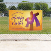 Paarse slag op kruis | Vrolijk Pasen Spandoek (Insitu)