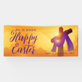 Paarse slag op kruis | Vrolijke paasbanner Spandoek (Horizontaal)