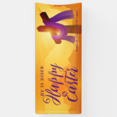 Paarse slag op kruis | Vrolijke paasbanner Spandoek (Verticaal)