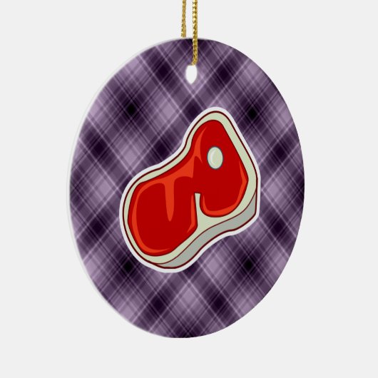 Paarse slagersteak keramisch ornament (Rechts)