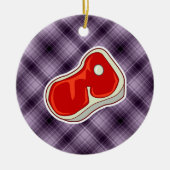 Paarse slagersteak keramisch ornament (Voorkant)