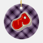 Paarse slagersteak keramisch ornament (Achterkant)