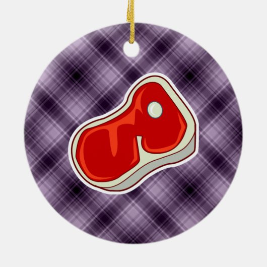 Paarse slagersteak keramisch ornament (Achterkant)