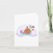 Paarse Slak met Bloemenschelp Kaart (Voorkant)