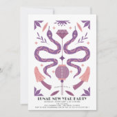 Paarse Slang 2025 Lunar / Chinees Nieuwjaarsfeest Kaart (Voorkant)