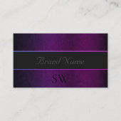 Paarse slang donkergrijs gekleurd met zwart monogr visitekaartje (Voorkant)