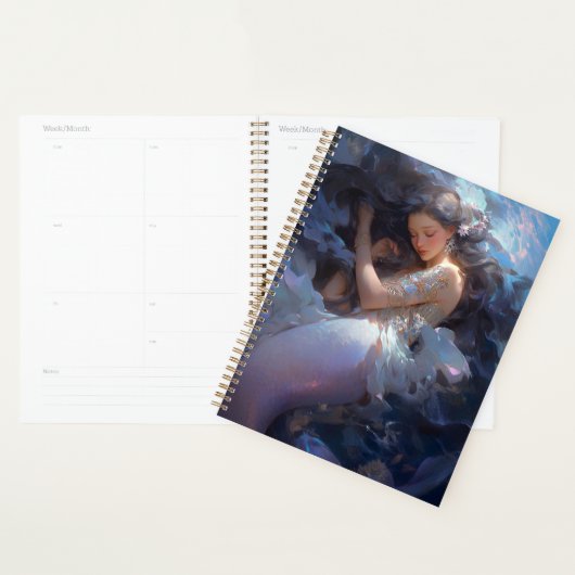 Paarse Slapen Zeemeermin Fantasy Kunst Planner (Display)