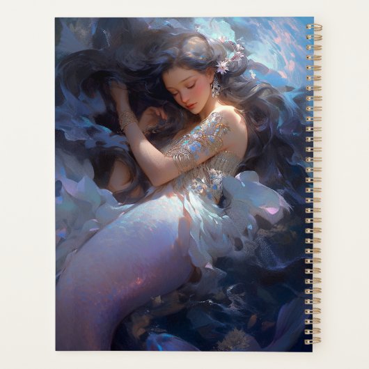 Paarse Slapen Zeemeermin Fantasy Kunst Planner (Achterkant)