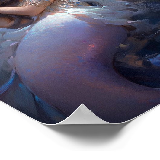 Paarse Slapen Zeemeermin Fantasy Kunst Poster (Hoek)