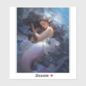 Paarse Slapen Zeemeermin Fantasy Kunst Sticker (Vel)