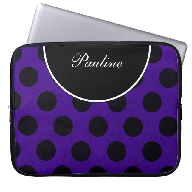 Paarse Sleeves voor laptopmonogram (Voorkant)