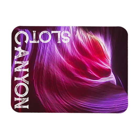 Paarse Sleuf Canyon White Text of Your Photo & Tex Magneet (Horizontaal)