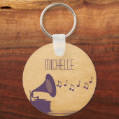 Paarse  Sleutelhanger Gramophone (Voorkant)