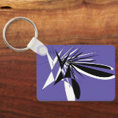 Paarse Sleutelhanger met Modern Grafisch Design (Achterkant)
