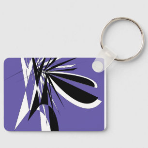 Paarse Sleutelhanger met Modern Grafisch Ontwerp