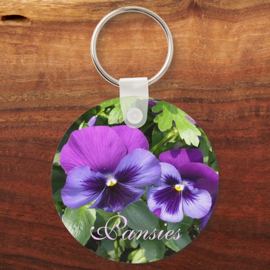 Paarse Sleutelhanger Pansies (Voorkant)