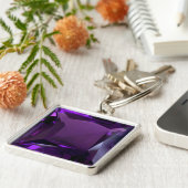 Paarse Sleutelhanger Square Amethyst (Zijkant)