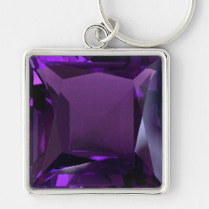 Paarse Sleutelhanger Square Amethyst