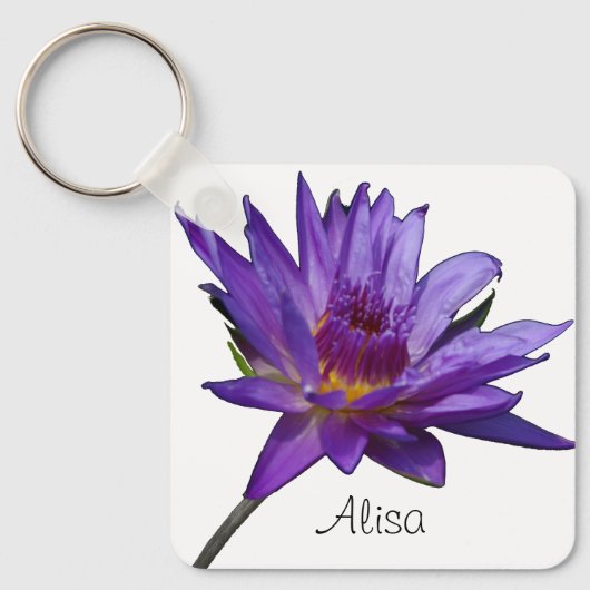 Paarse Sleutelhanger Waterlily Lotus (Voorkant)