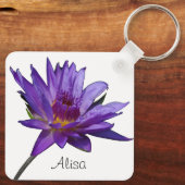 Paarse Sleutelhanger Waterlily Lotus (Achterkant)