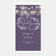 Paarse Slingerlichten Bloemendecor Bruiloft