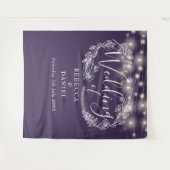 Paarse Slingerlichten Bruiloft Foto Achtergrond Pr Wandkleed (Voorkant (horizontaal))