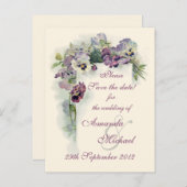 Paarse slipjes Bewaar de datum Aankondigingskaart (Voorkant / Achterkant)