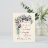 Paarse slipjes Bewaar de datum Aankondigingskaart (Staand voorkant)