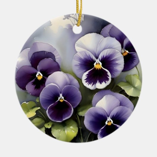 paarse slipjes waterverf schilderij keramisch ornament (Voorkant)