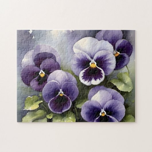 paarse slipjes waterverf schilderij legpuzzel (Horizontaal)