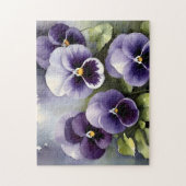 paarse slipjes waterverf schilderij legpuzzel (Verticaal)