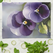  paarse slipjes waterverf schilderij theedoek (Gevouwen)