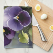  paarse slipjes waterverf schilderij theedoek (Quarter Fold)