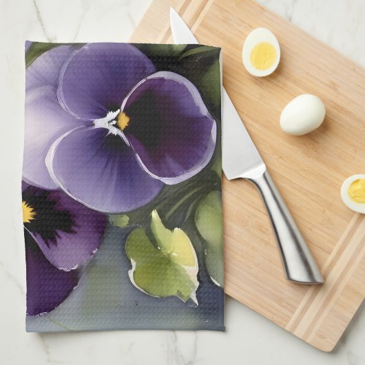  paarse slipjes waterverf schilderij theedoek (Quarter Fold)