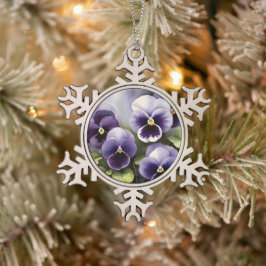 paarse slipjes waterverf schilderij tin sneeuwvlok ornament