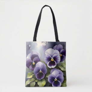 paarse slipjes waterverf schilderij tote bag