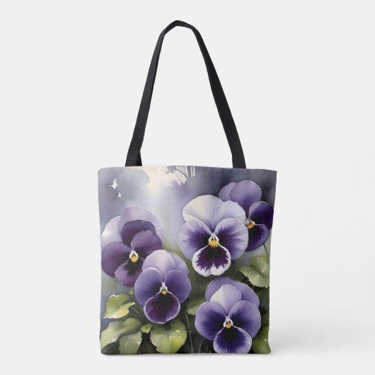  paarse slipjes waterverf schilderij tote bag (Achterkant)