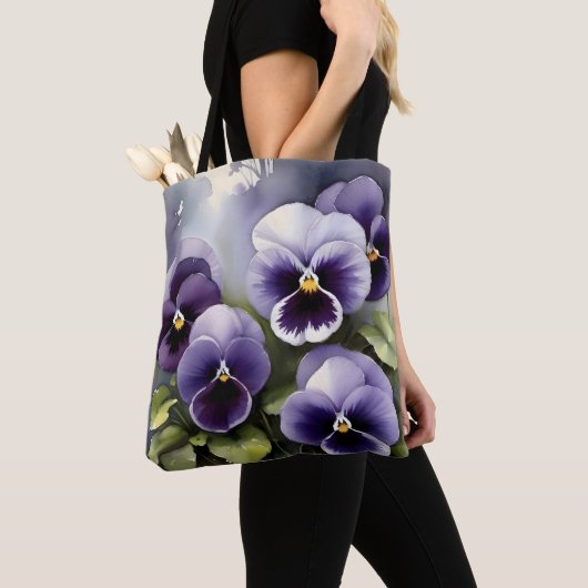 paarse slipjes waterverf schilderij tote bag (Dichtbij)
