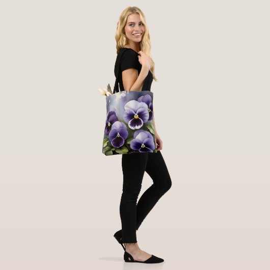 paarse slipjes waterverf schilderij tote bag (Op model)