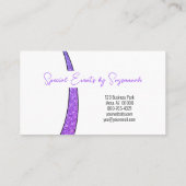 Paarse Sliver Faux Glitter Foto QR Professional Visitekaartje (Achterkant)