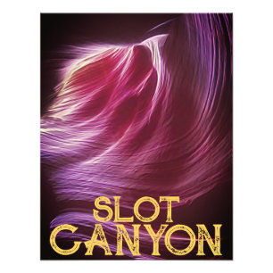 Paarse Slot Canyon Roze Tekst of Uw Foto & Tekst  Afdruk